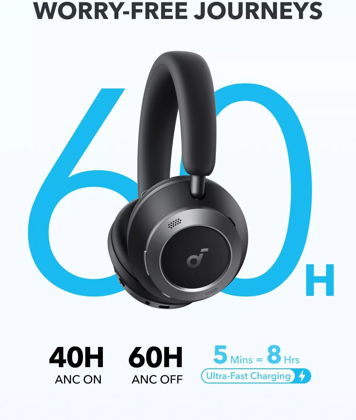 Handsfree Bluetooth Anker SoundCore Space One Pro, A2DP, ANC, Čierna A3062G11