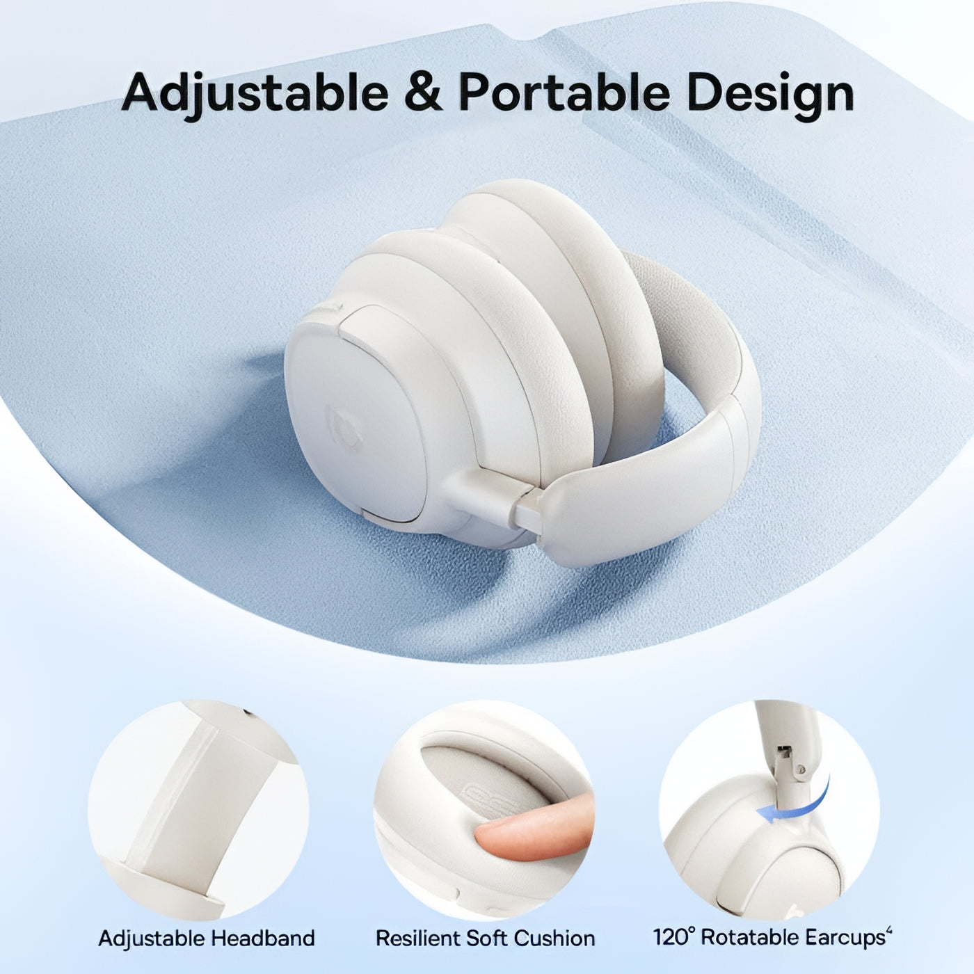 Handsfree Bluetooth Baseus Bass BH1 NC, MultiPoint, A2DP, ANC, Biely A0203702