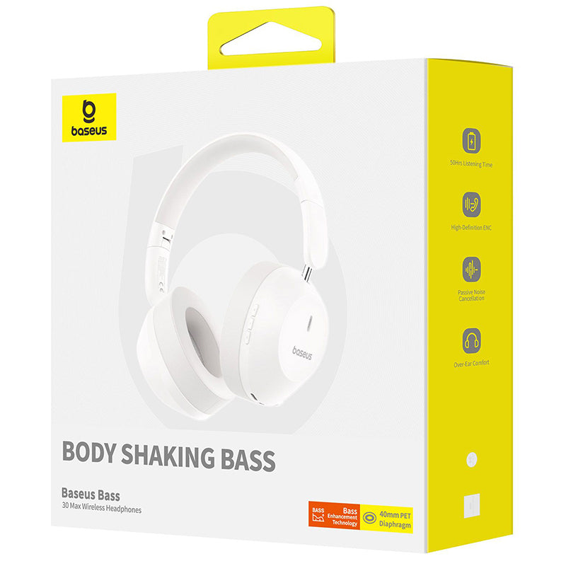 Handsfree Bluetooth Baseus Bass 30 Max, A2DP, Biela A00070700211-00