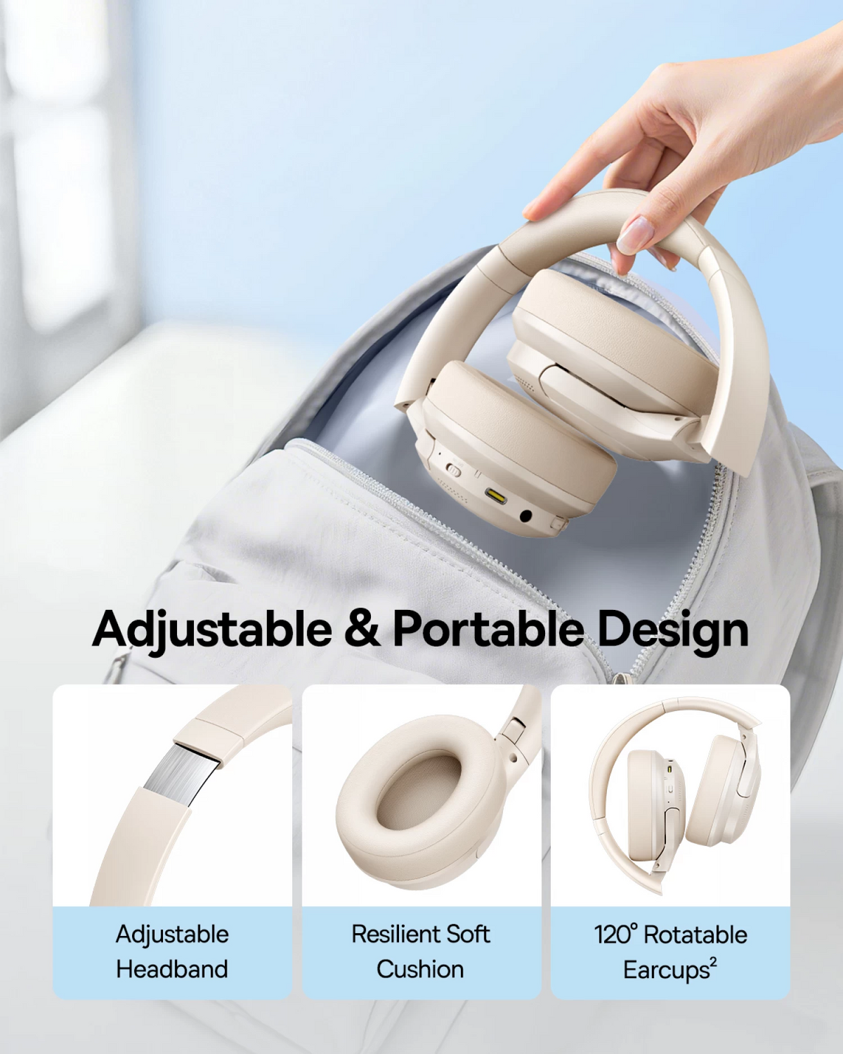 Handsfree Bluetooth Baseus BH1 Lite, A2DP, biela A0203C02