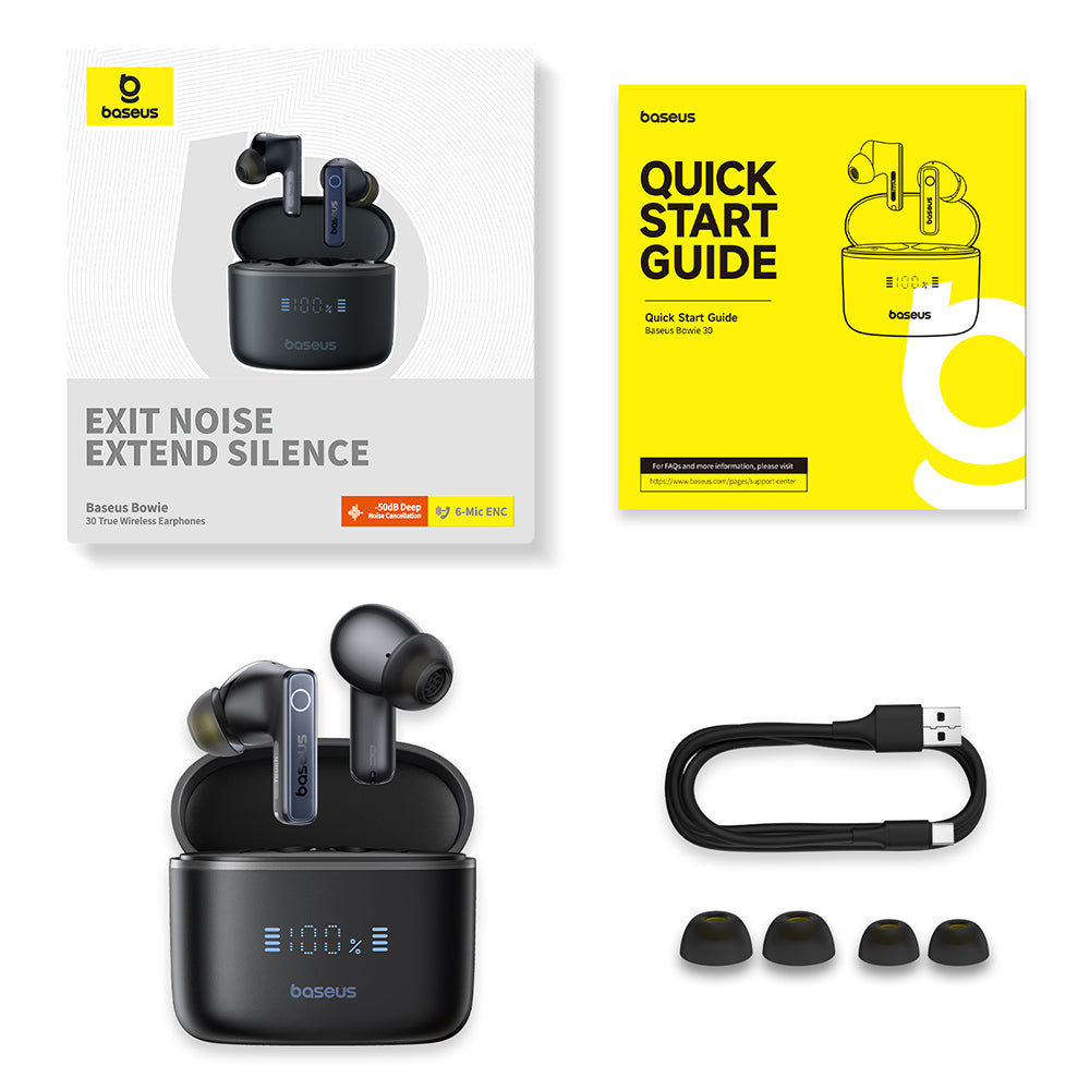 Handsfree Bluetooth Baseus Bowie 30, TWS, Čierna A00073100126-00
