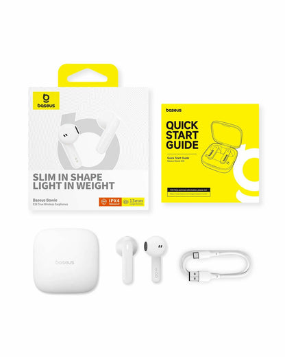 Handsfree Bluetooth Bluetooth Baseus Bowie E16, TWS, biela A00061900223-00 
