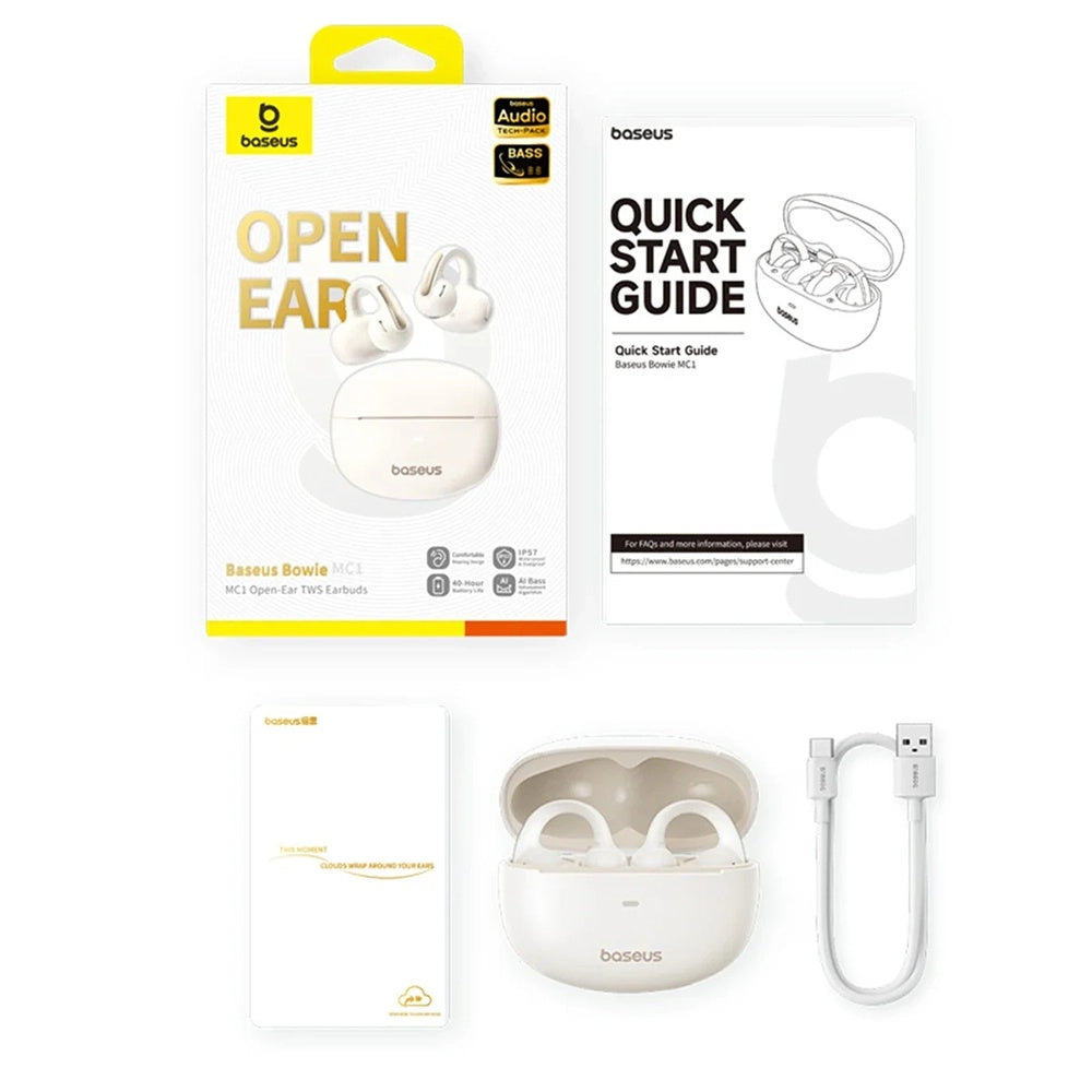 Handsfree Bluetooth Baseus Bowie MC1, TWS, Biela A00083501226-00
