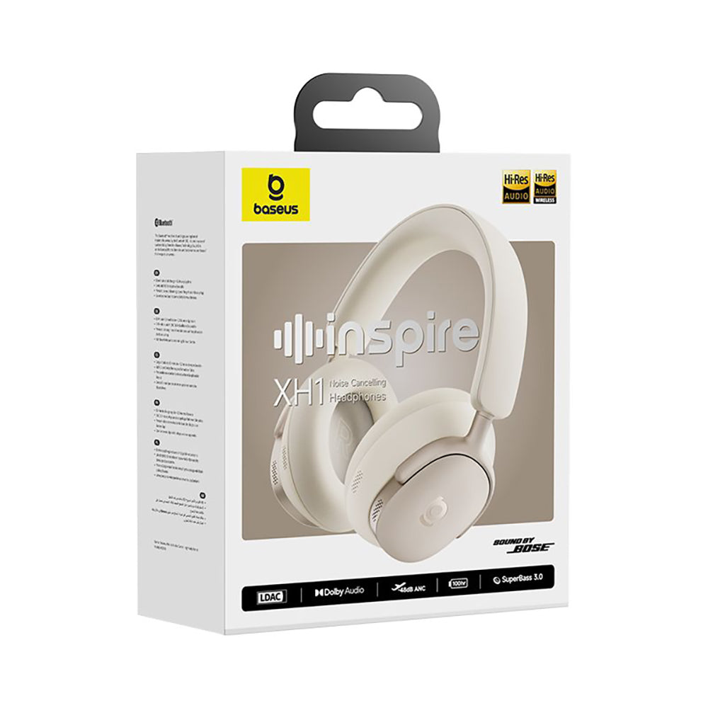Handsfree Bluetooth Baseus Inspire XH1 Sound by Bose, A2DP, ANC, Biela A00085701233-00