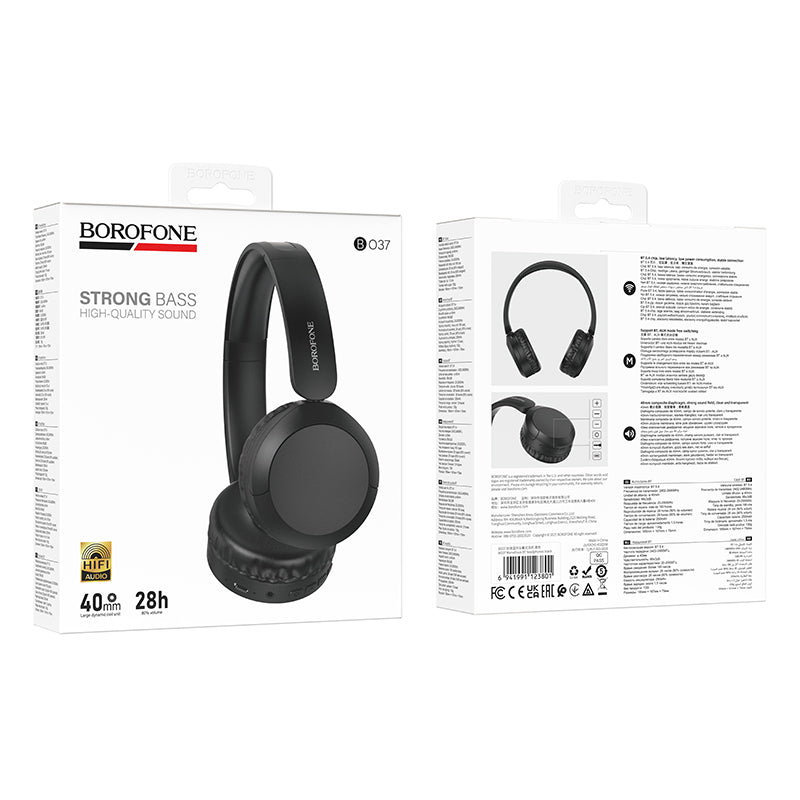 Bluetooth handsfree Borofone BO37 Marvellous, A2DP, čierne