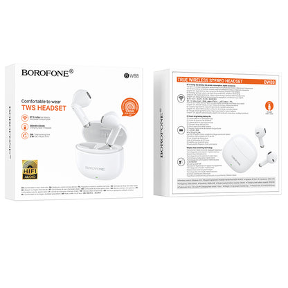 Handsfree Bluetooth Borofone BW88 Deep Rhyme, TWS, White