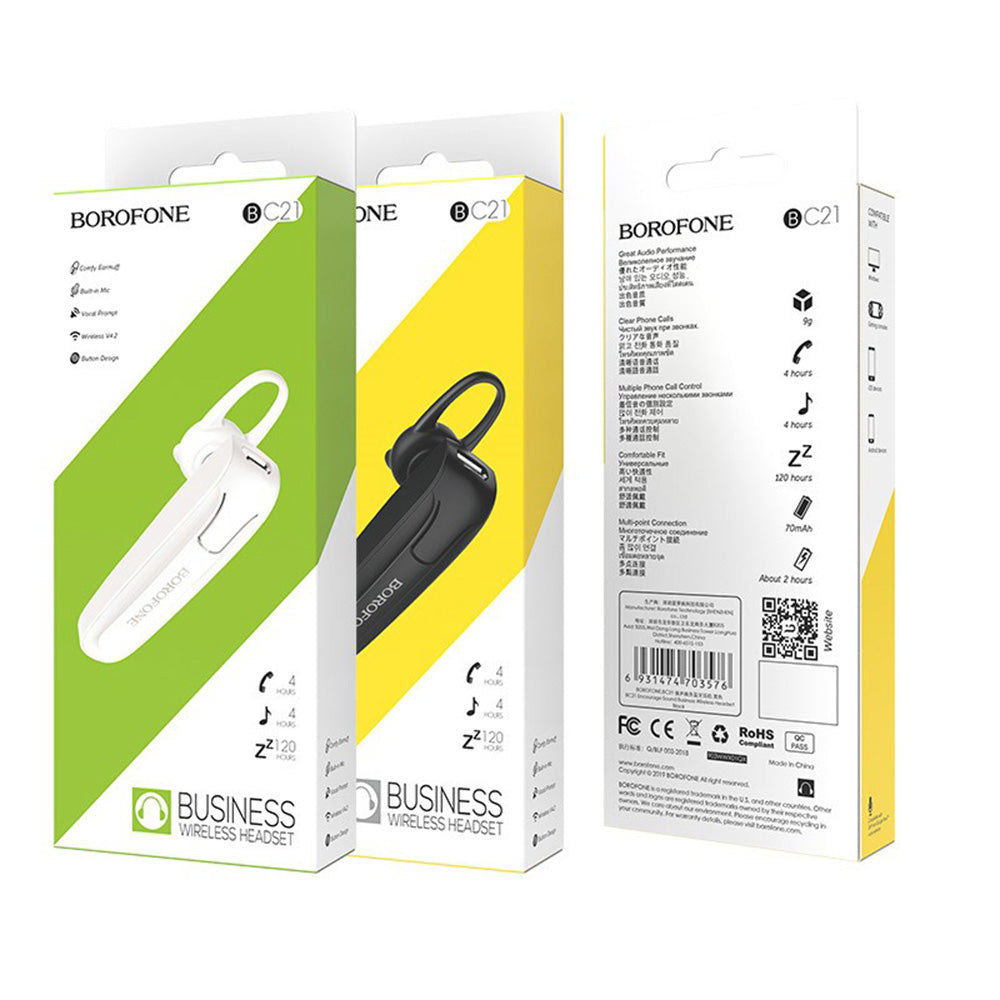 Handsfree Bluetooth Borofone Encourage BC21, MultiPoint, A2DP, Čierna