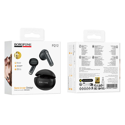 Handsfree Bluetooth Borofone FQ12 Nice, TWS, Čierna