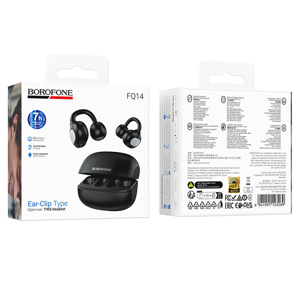 Handsfree Bluetooth Borofone FQ14 Joy, TWS, Čierna