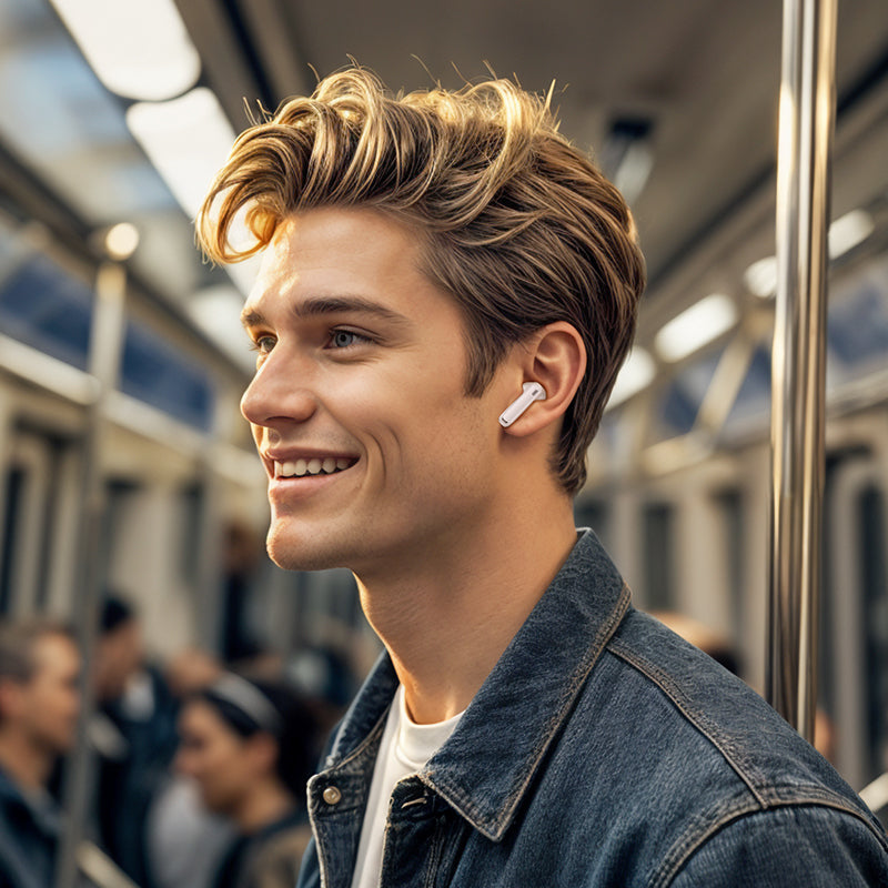 Handsfree Bluetooth Borofone FQ7 Treasure, TWS, ANC, MultiPoint, Biela