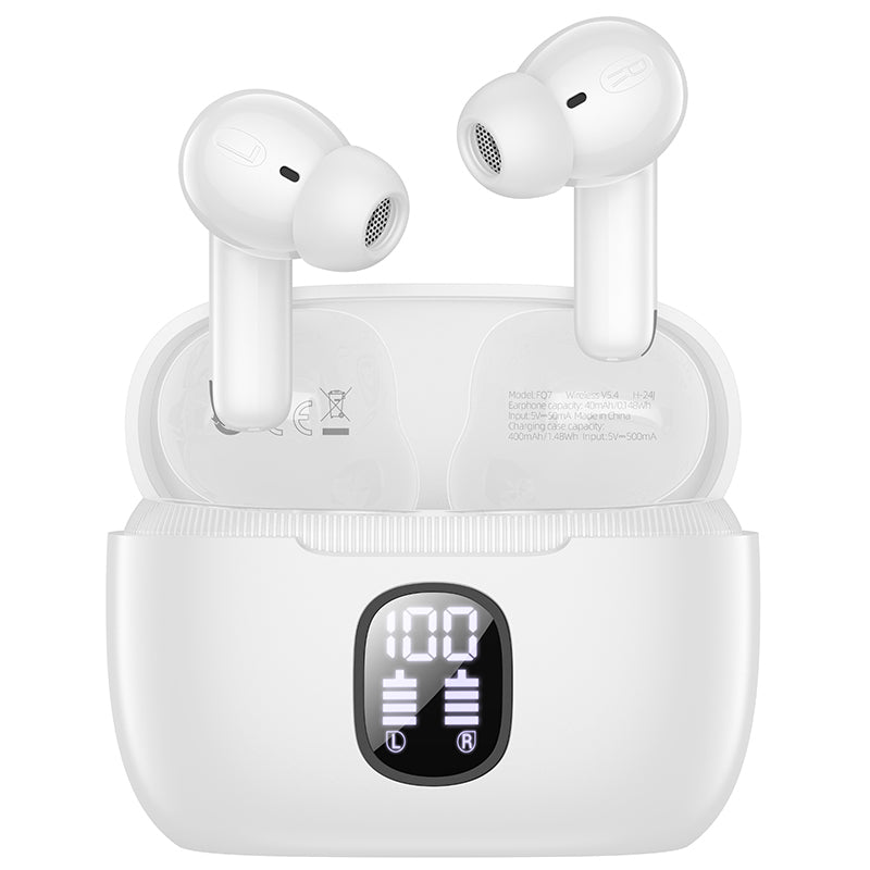 Handsfree Bluetooth Borofone FQ7 Treasure, TWS, ANC, MultiPoint, Biela