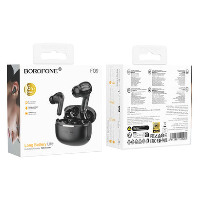 Handsfree Bluetooth Borofone FQ9 Peaceful, TWS, Čierna