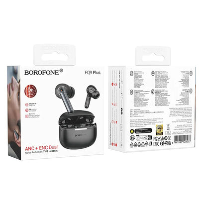 Handsfree Bluetooth Borofone FQ9 Plus Peaceful, TWS, ANC, Čierna