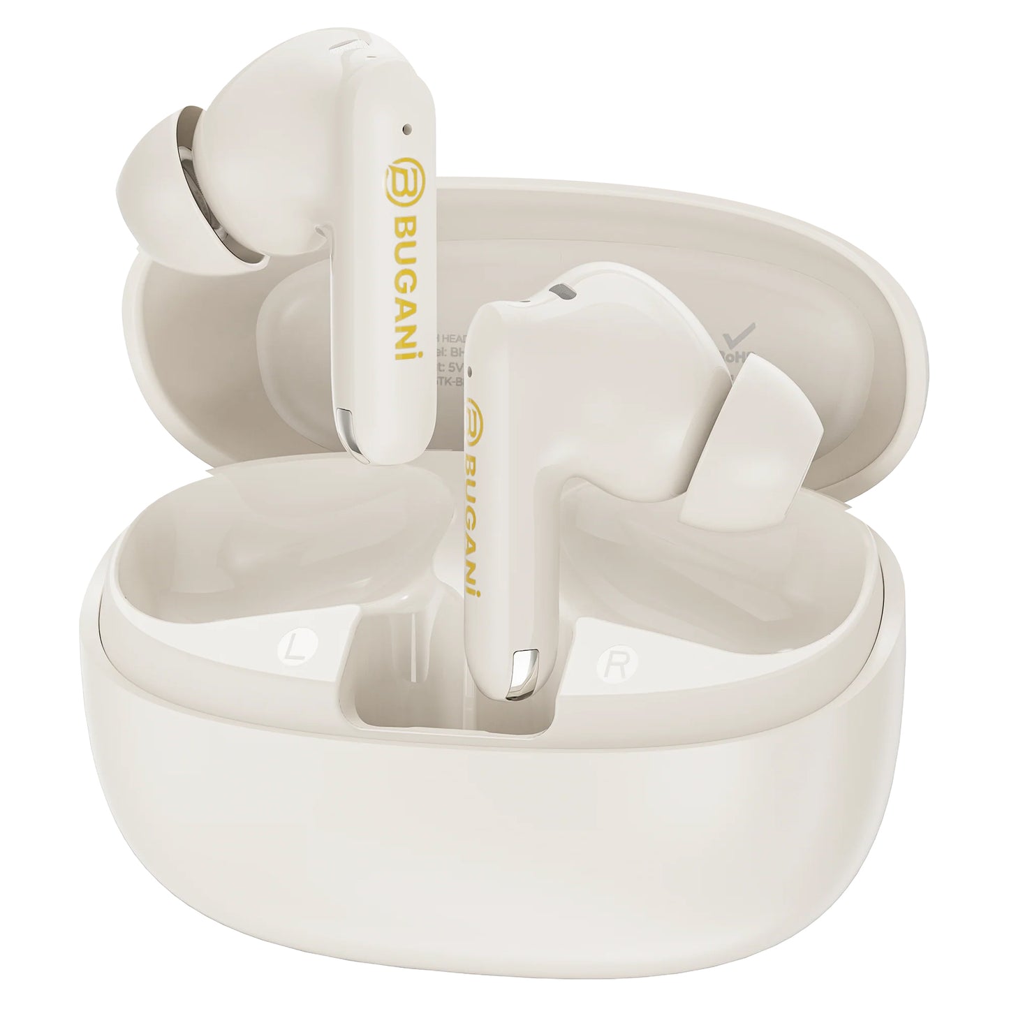 Bluetooth handsfree Bugani Freebuds B20, TWS, ANC, svetlo krémová