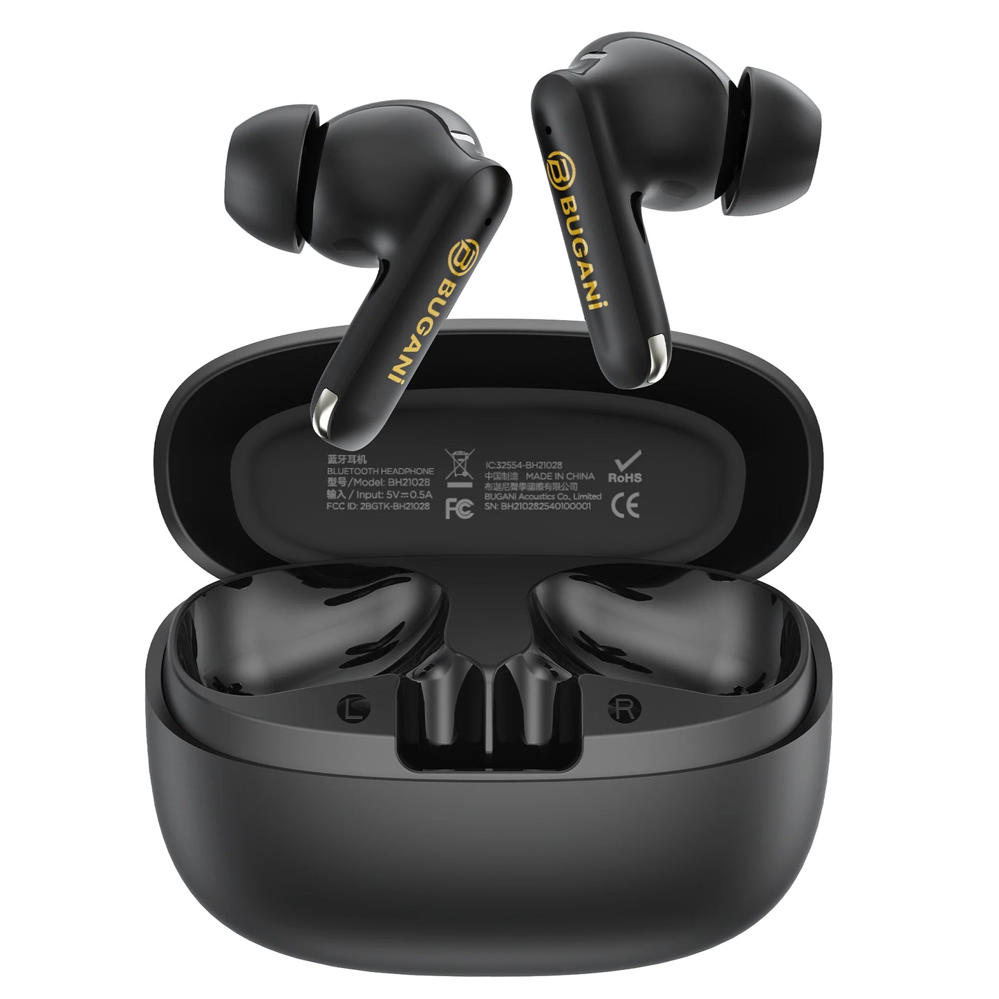 Bluetooth handsfree Bugani Freebuds B20, TWS, ANC, čierna