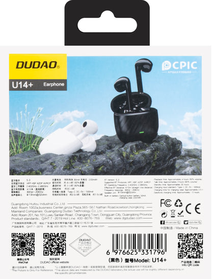 Handsfree Bluetooth Dudao U14+, TWS, Čierna