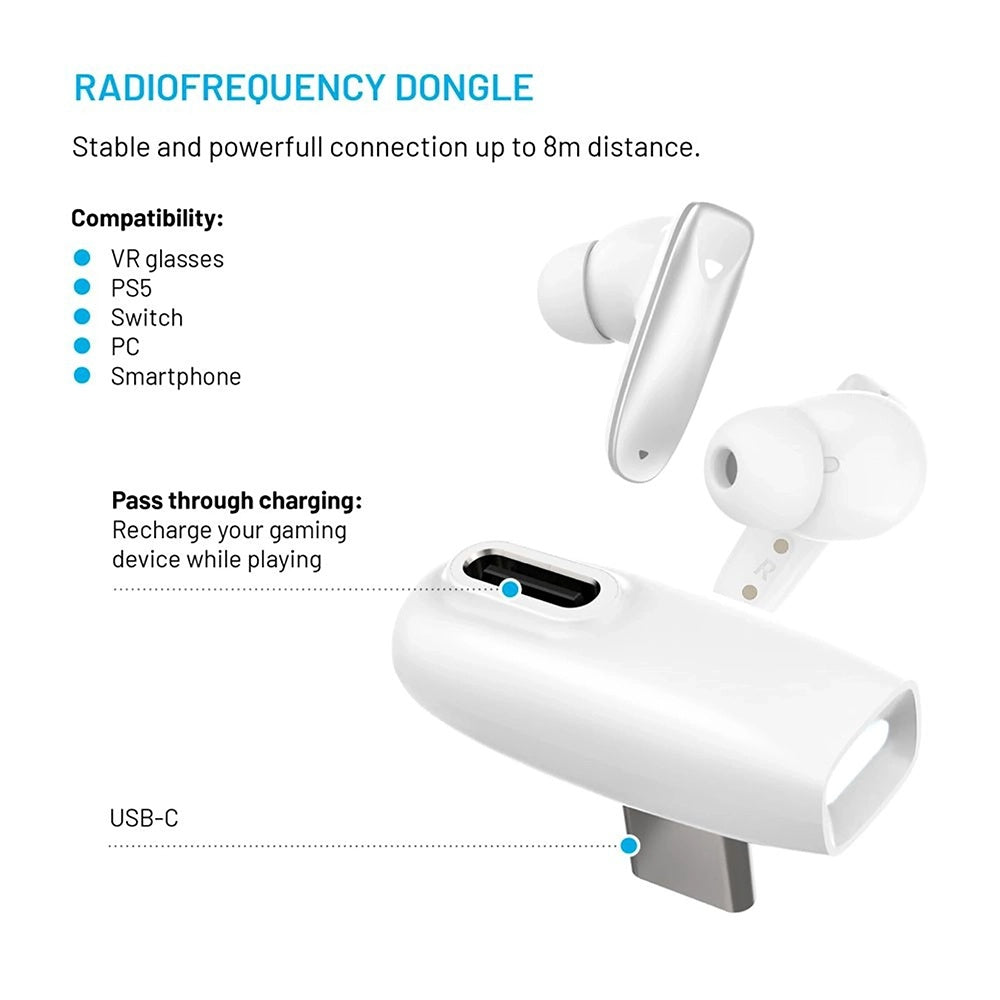 Handsfree Bluetooth Fixed Pods, TWS, Biela