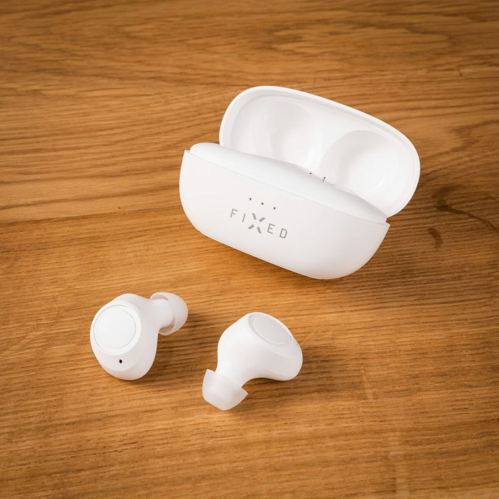 Handsfree Bluetooth Fixed, TWS, Biela