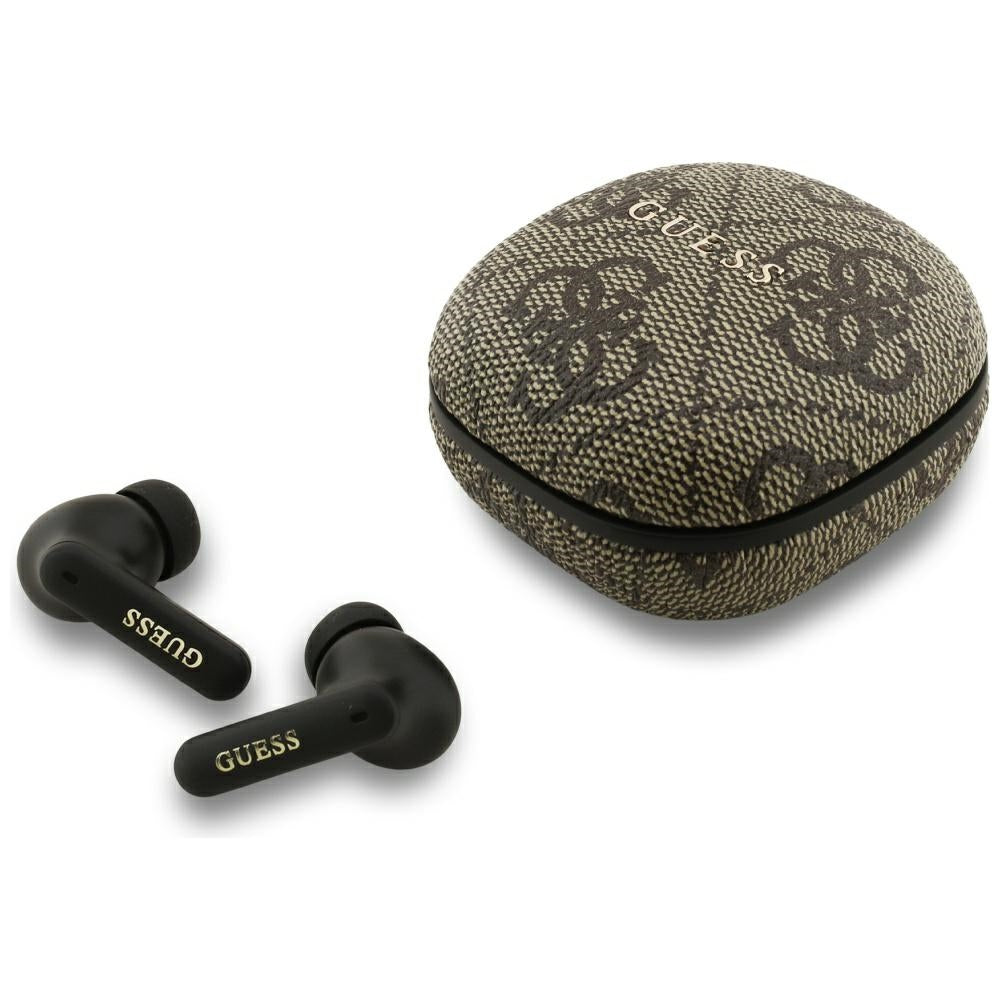 Handsfree Bluetooth Guess 4G Classic Metal Logo, TWS, Hnedá