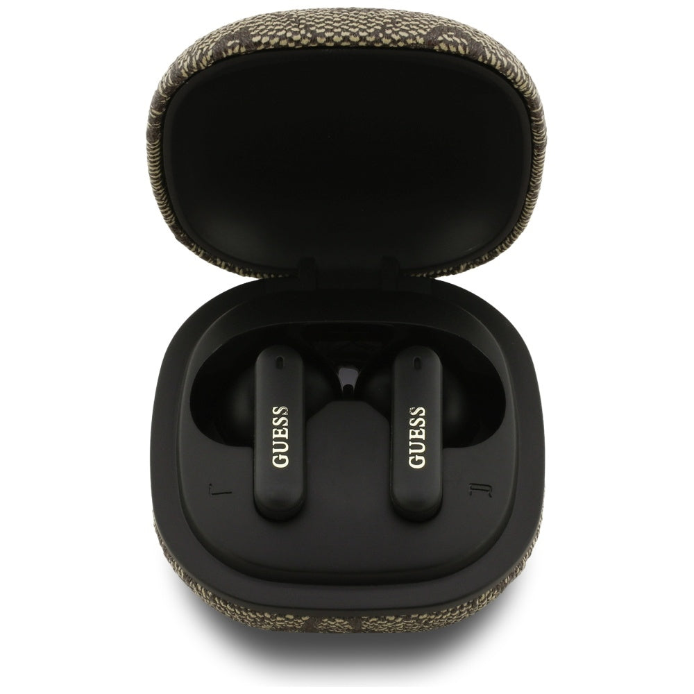 Handsfree Bluetooth Guess 4G Classic Metal Logo, TWS, Hnedá