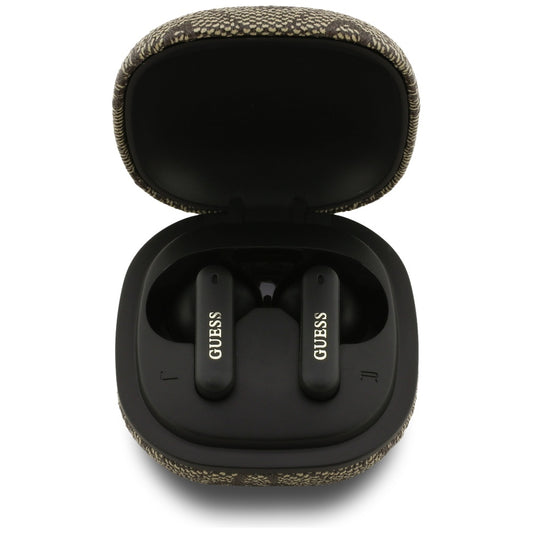 Handsfree Bluetooth Guess 4G Classic Metal Logo, TWS, Hnedá