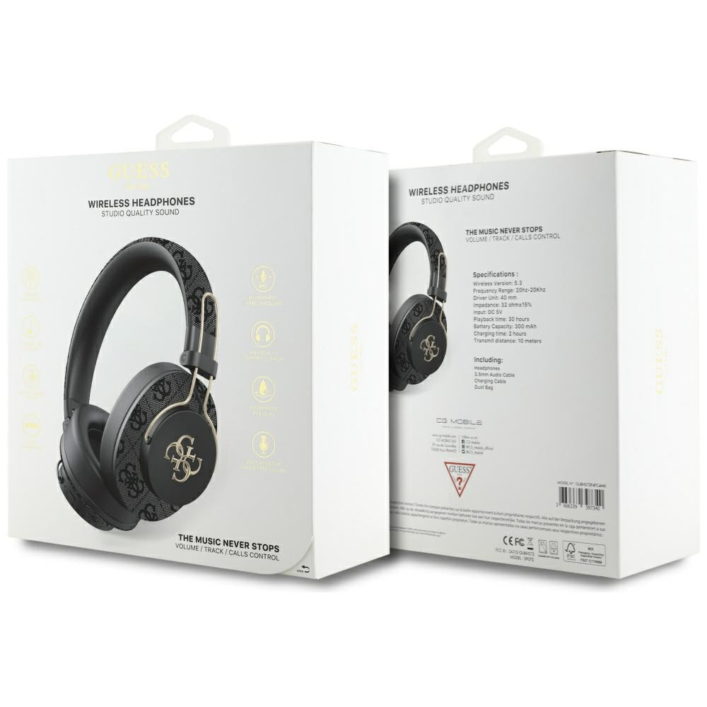 Handsfree Bluetooth Guess 4G Metal Logo, A2DP, Čierna