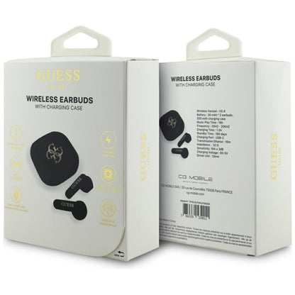 Handsfree Bluetooth Guess 4G Metal Logo, TWS, Čierny