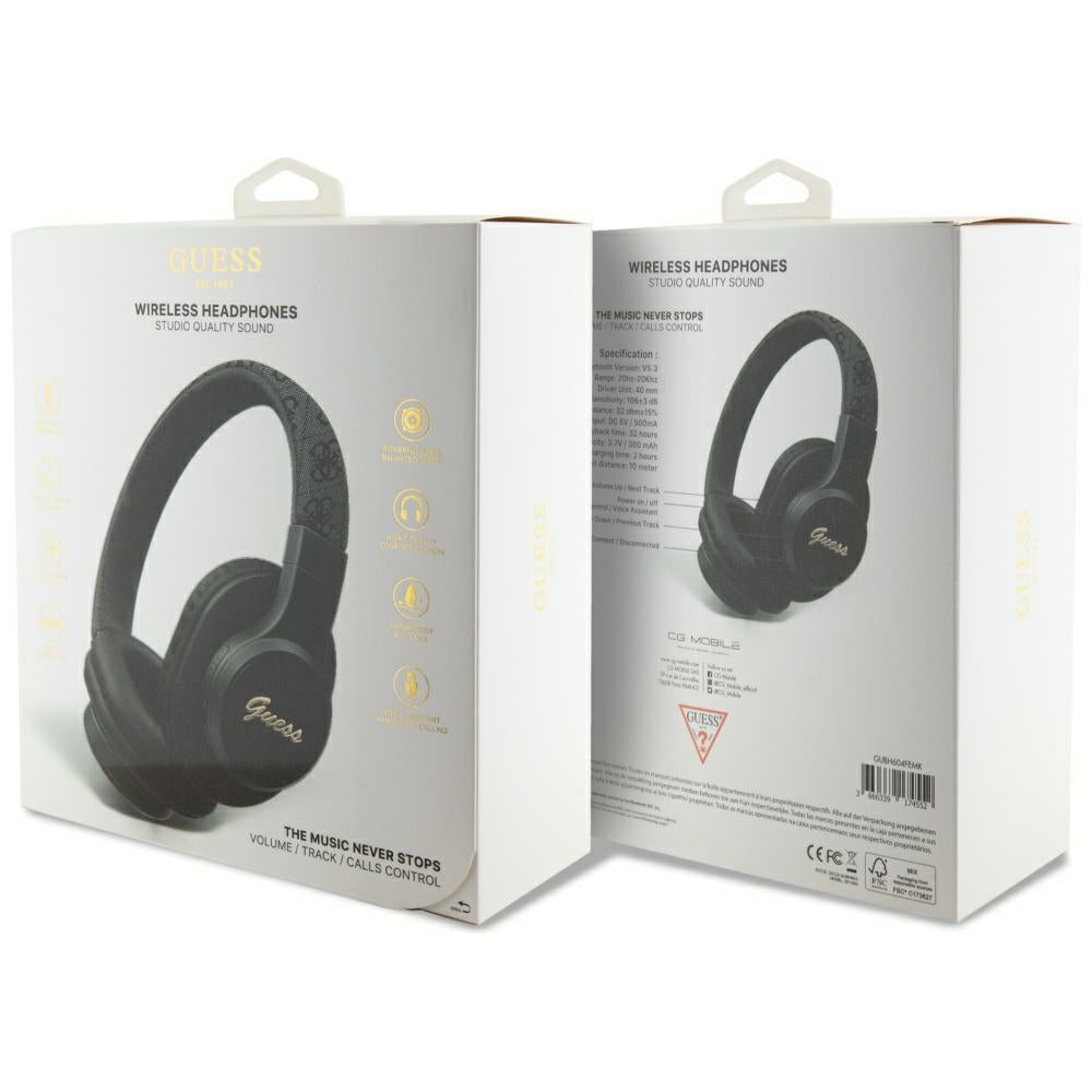Handsfree Bluetooth Guess 4G Tone on Tone Script Logo, A2DP, Čierna