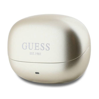 Handsfree Bluetooth Guess Capsule Printed Logo, TWS, ANC, Zlatý
