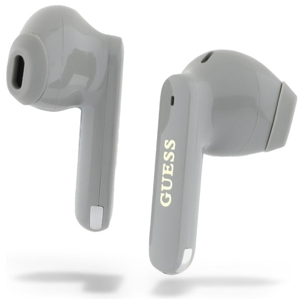 Handsfree Bluetooth Guess Elongated Metallic Printed Logo, TWS, Sivá