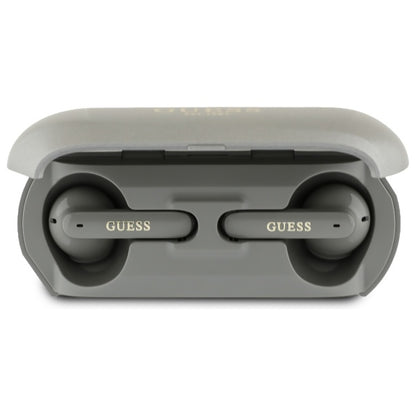 Handsfree Bluetooth Guess Elongated Metallic Printed Logo, TWS, Sivá