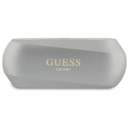 Handsfree Bluetooth Guess Elongated Metallic Printed Logo, TWS, Sivá