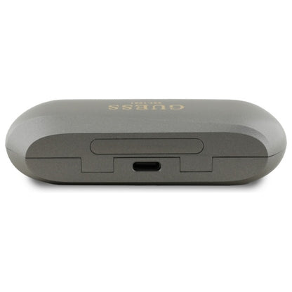Handsfree Bluetooth Guess Elongated Metallic Printed Logo, TWS, Sivá