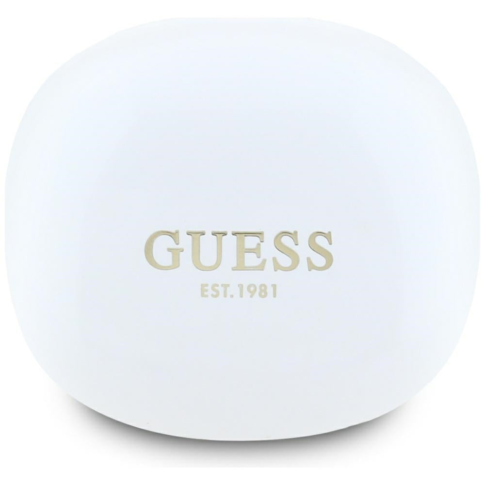 Handsfree Bluetooth Guess Flat Classic Logo Electroplated, TWS, Biela