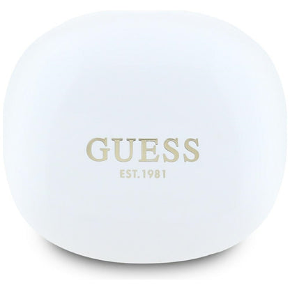 Handsfree Bluetooth Guess Flat Classic Logo Electroplated, TWS, Biela