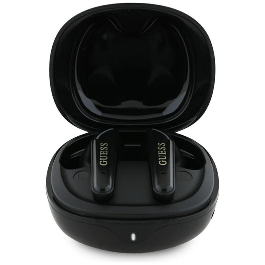 Handsfree Bluetooth Guess Flat Classic Logo Electroplated, TWS, Čierna