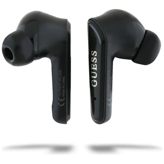 Handsfree Bluetooth Guess Flat Classic Logo Electroplated, TWS, Čierna