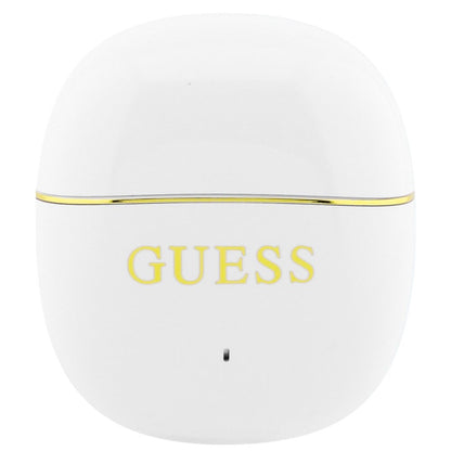 Bluetooth handsfree Guess Glossy Gold Line Classic, TWS, biely