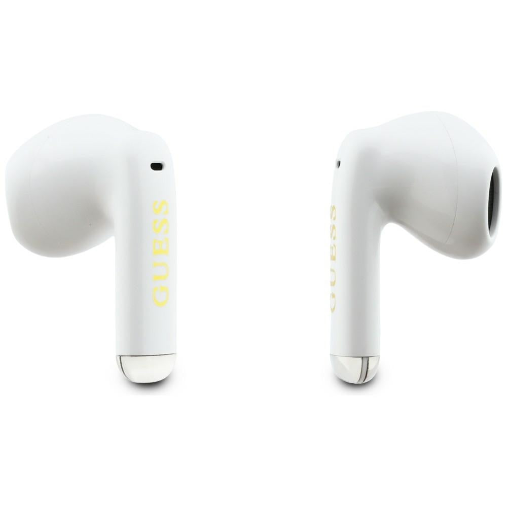 Bluetooth handsfree Guess Glossy Gold Line Classic, TWS, biely