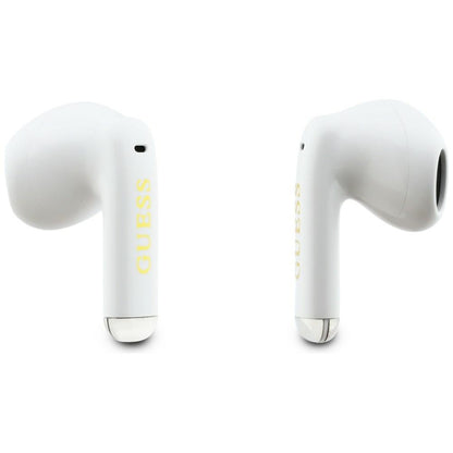 Bluetooth handsfree Guess Glossy Gold Line Classic, TWS, biely