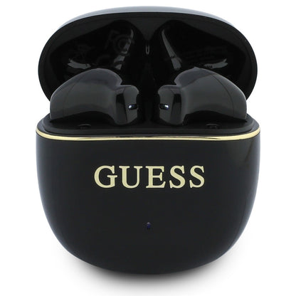 Handsfree Bluetooth Guess Glossy Gold Line Classic, TWS, Čierna
