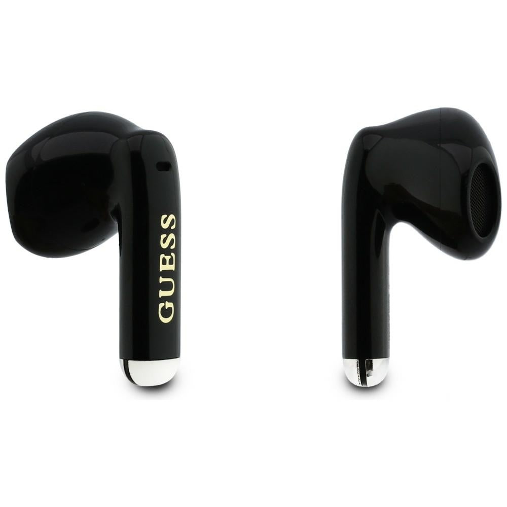 Handsfree Bluetooth Guess Glossy Gold Line Classic, TWS, Čierna