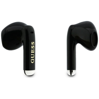 Handsfree Bluetooth Guess Glossy Gold Line Classic, TWS, Čierna