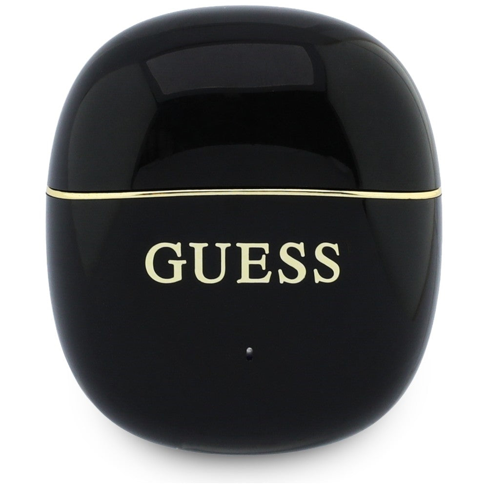Handsfree Bluetooth Guess Glossy Gold Line Classic, TWS, Čierna