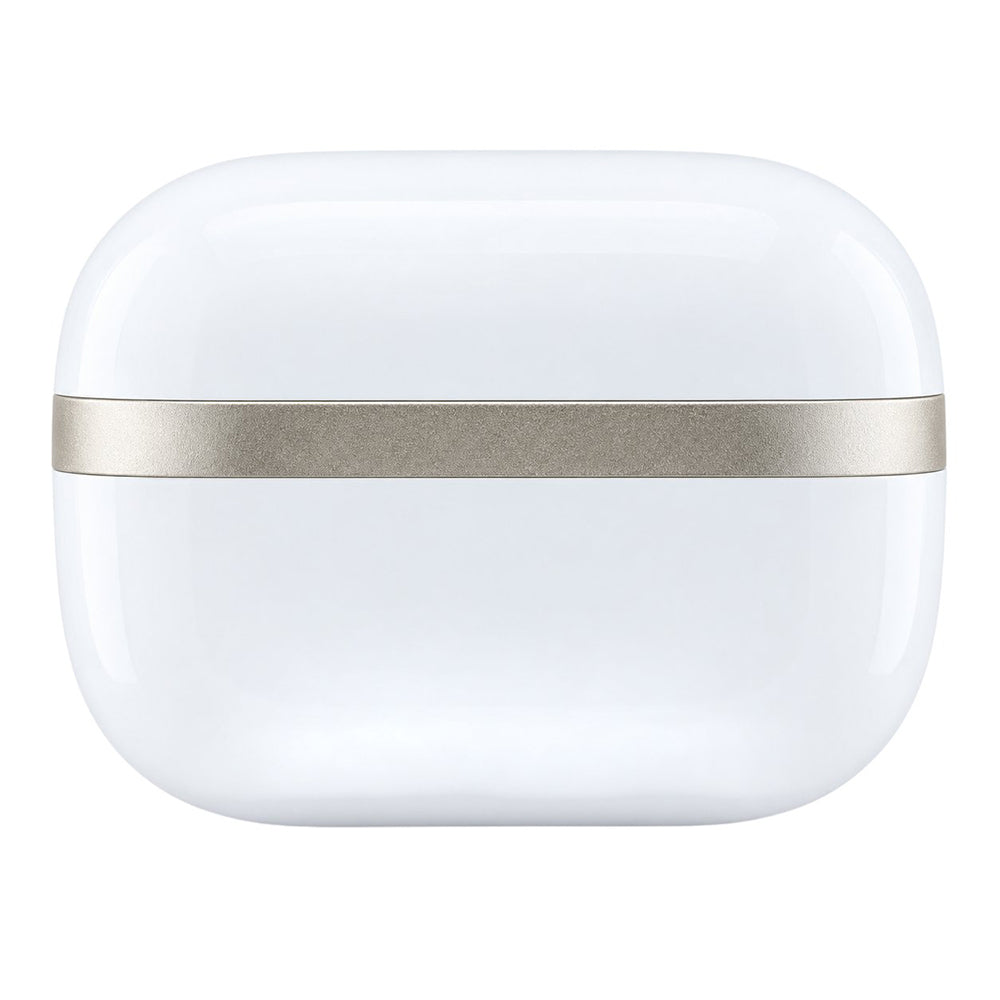 Handsfree Bluetooth Guess Glossy Gold Line Printed Classic Logo, TWS, bielej farby