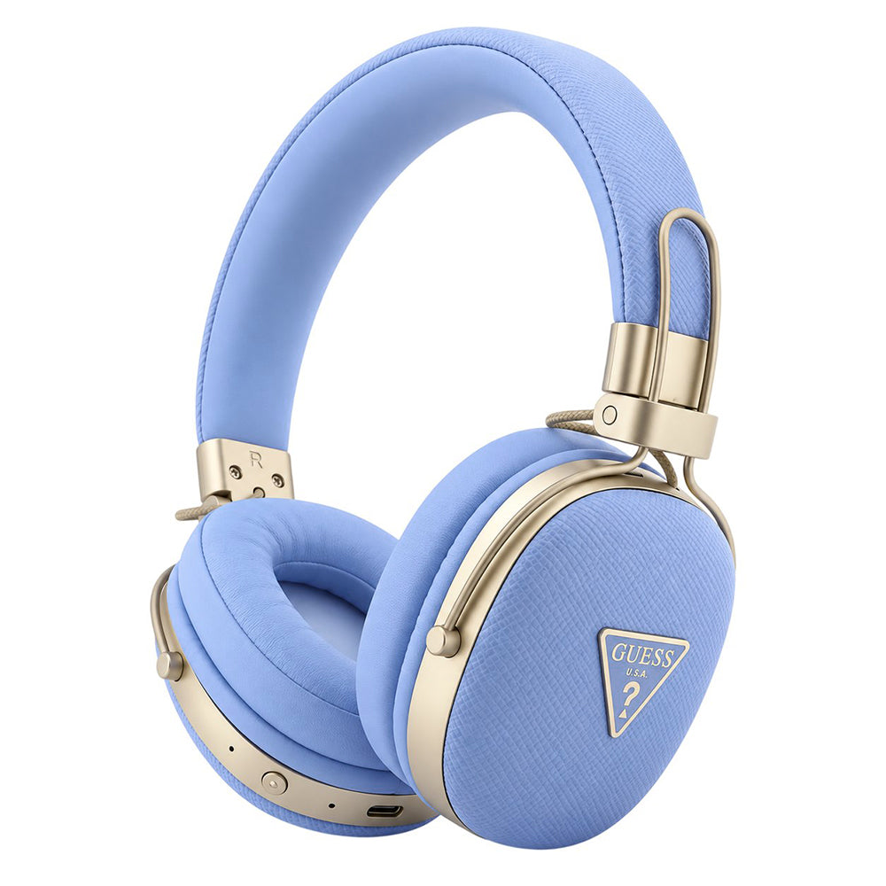 Handsfree Bluetooth Guess Grained Triangle Logo, A2DP, modrá