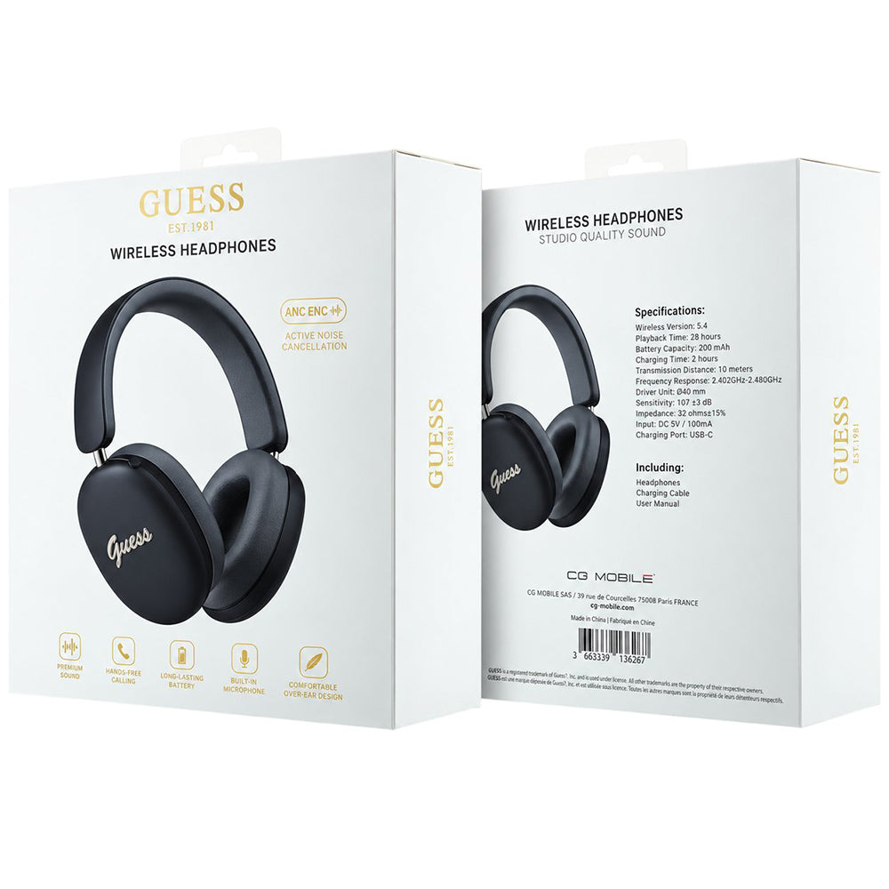 Bluetooth handsfree Guess Metal Script Logo, A2DP, čierne