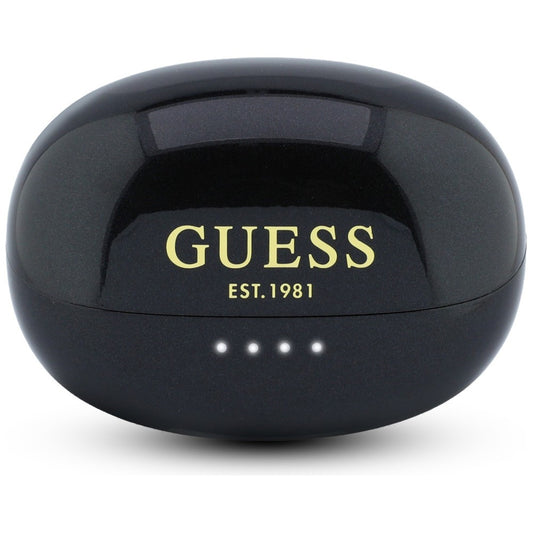 Handsfree Bluetooth Guess Metalický povrch s elektrolytickými časťami Classic, TWS, čierna