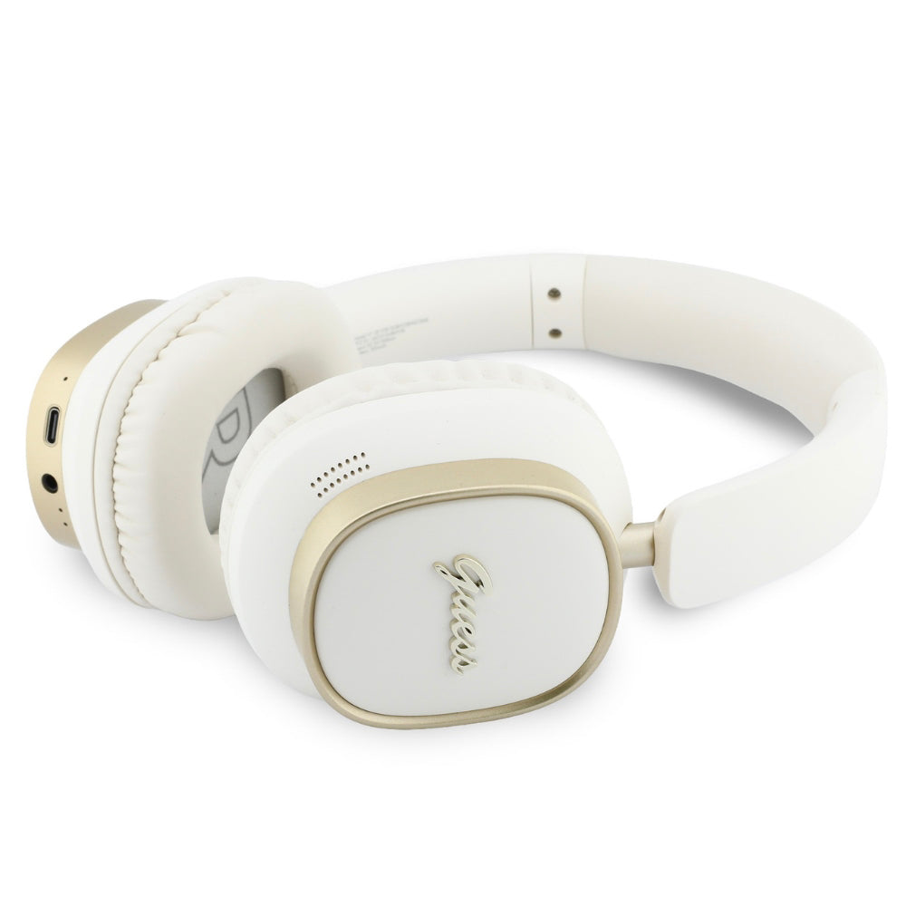 Handsfree Bluetooth Guess Rectangle Metal Script, A2DP, Biela