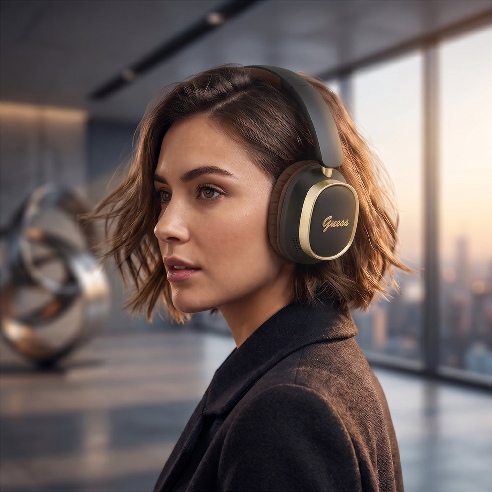Handsfree Bluetooth Guess Rectangle Metal Script, A2DP, Biela